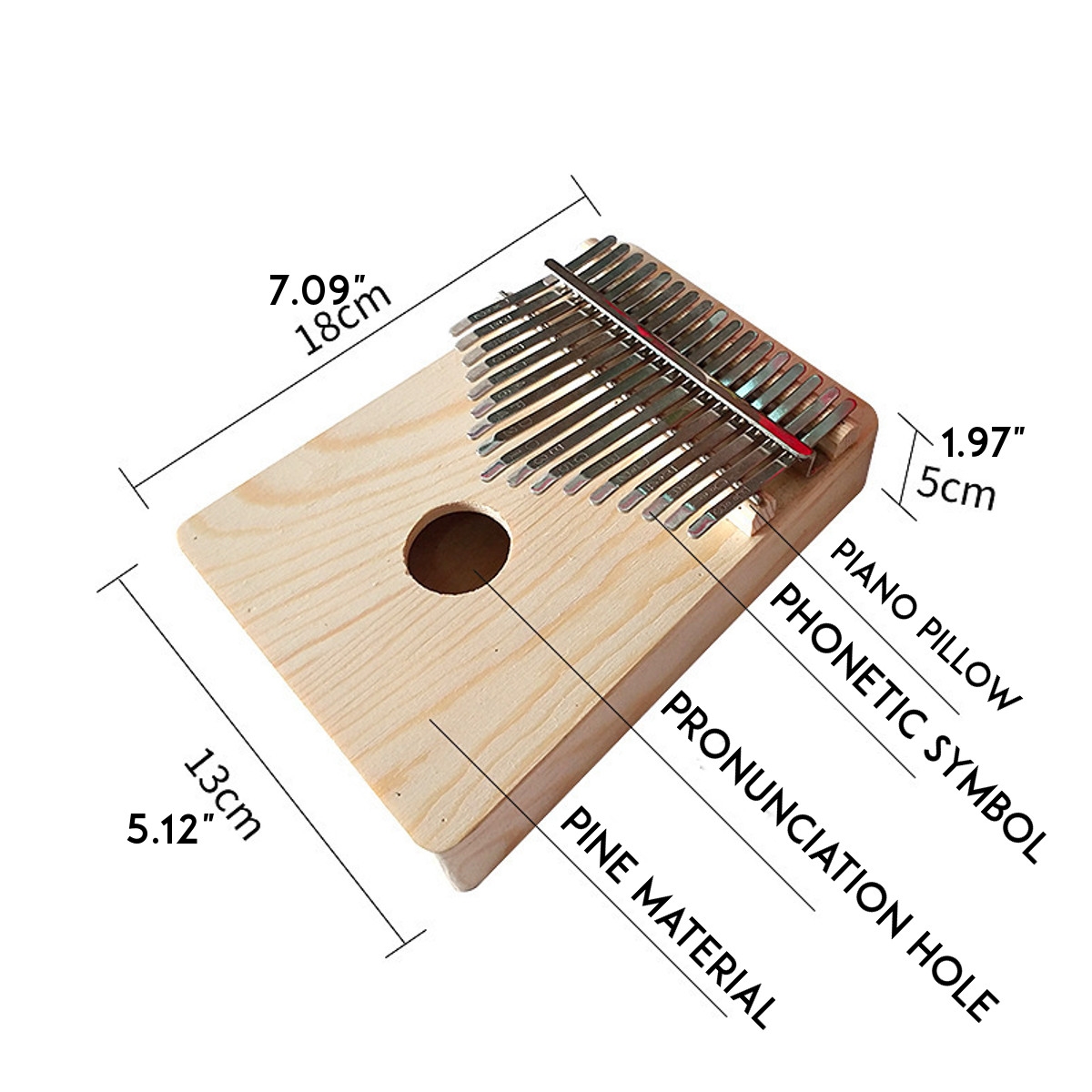 10/17 Keys Kalimbas Thumb Piano Solid Pine Plywood Wood Finger Percussion Gifts