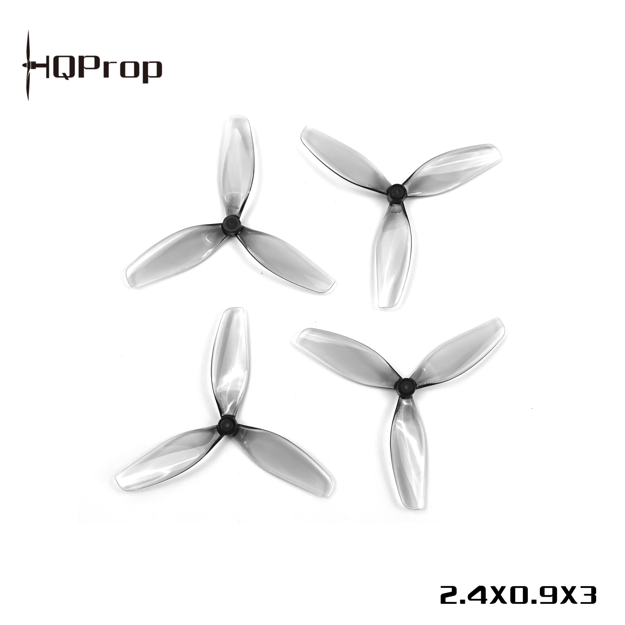 HQProp 2.4X0.9X3 Grey (2CW+2CCW)-Poly Carbonate-1MM Shaft