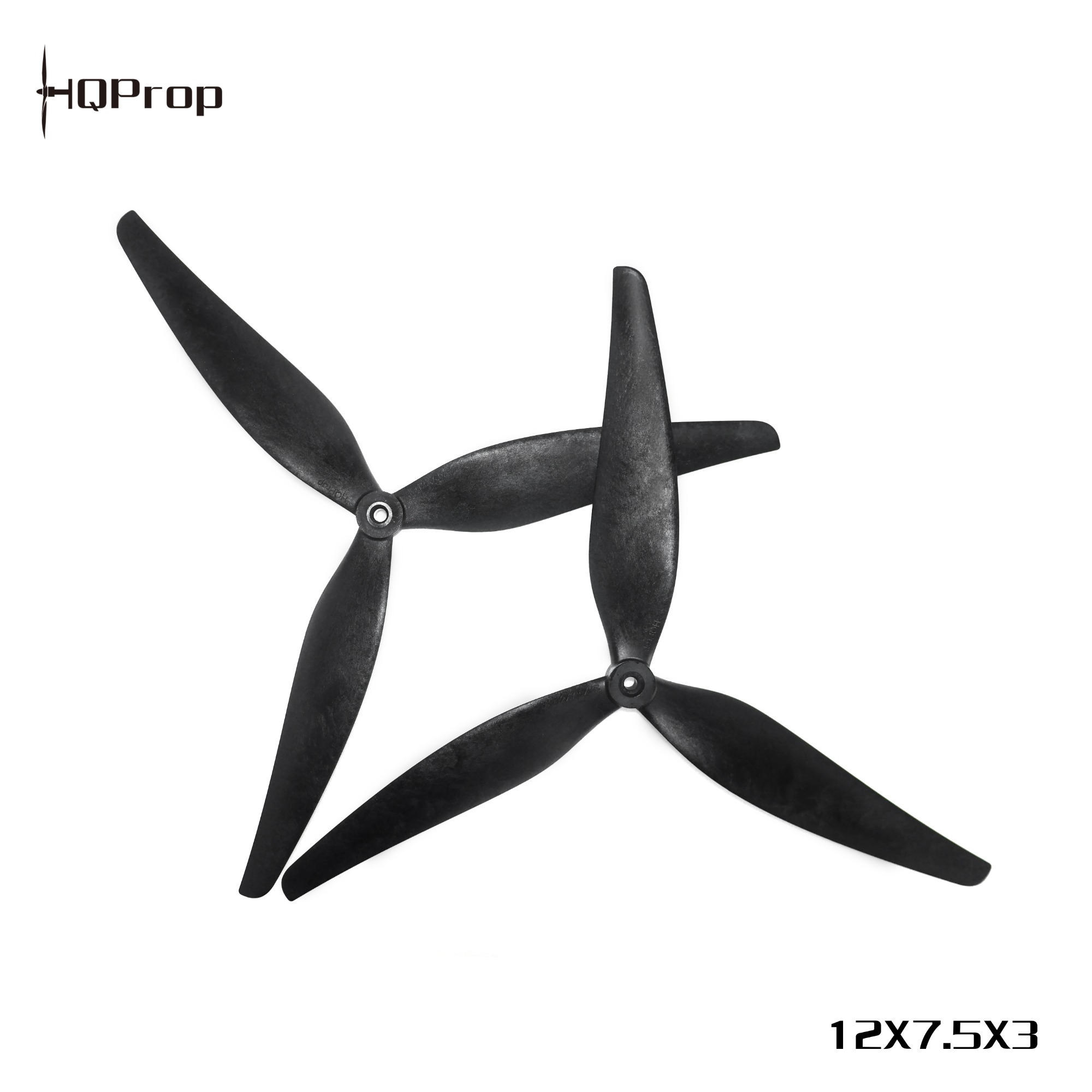 HQ MacroQuad Prop 12X7.5X3(2CW+2CCW) Black-Glass Fiber Reinforced Nylon