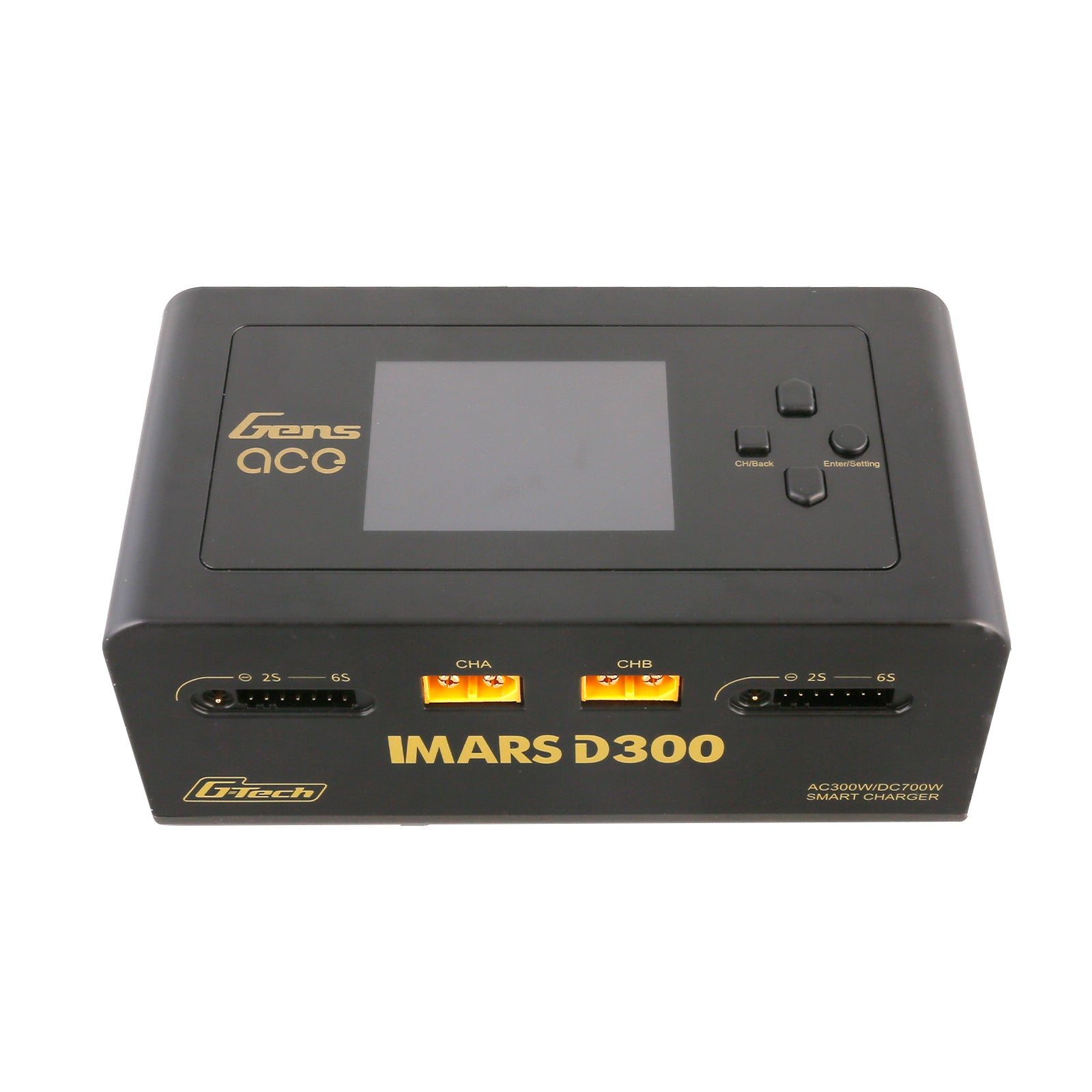 Gens Ace iMars D300 G-Tech Channel AC/DC 300W/700W RC Battery Charger-UK Black