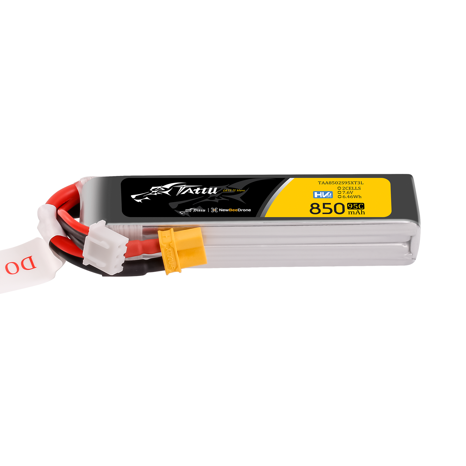 Tattu 2s 850mAh 95C 7.6V HV Lipo Battery with XT30 Long-Pack