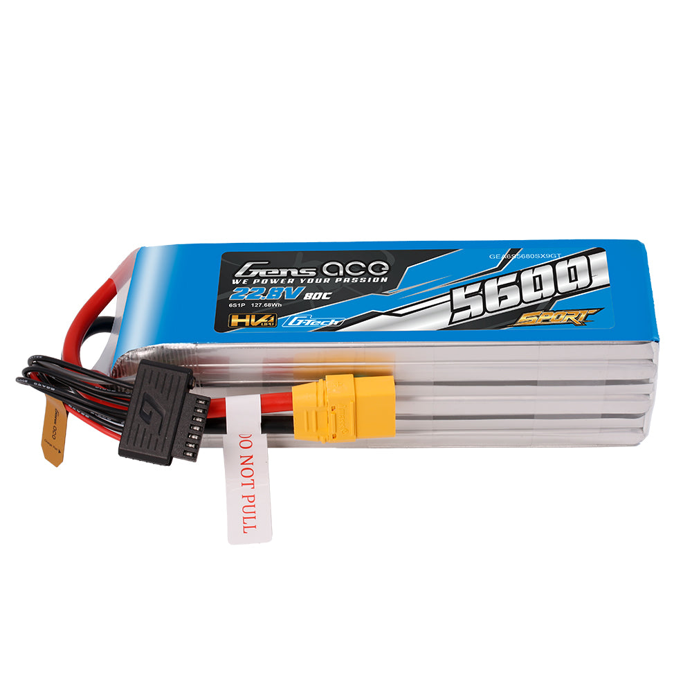 Gens Ace Sport G-Tech HV 5600mAh 22.8V 80C 6S Lipo Battery Pack with XT90 Plug（700 Helicopter）
