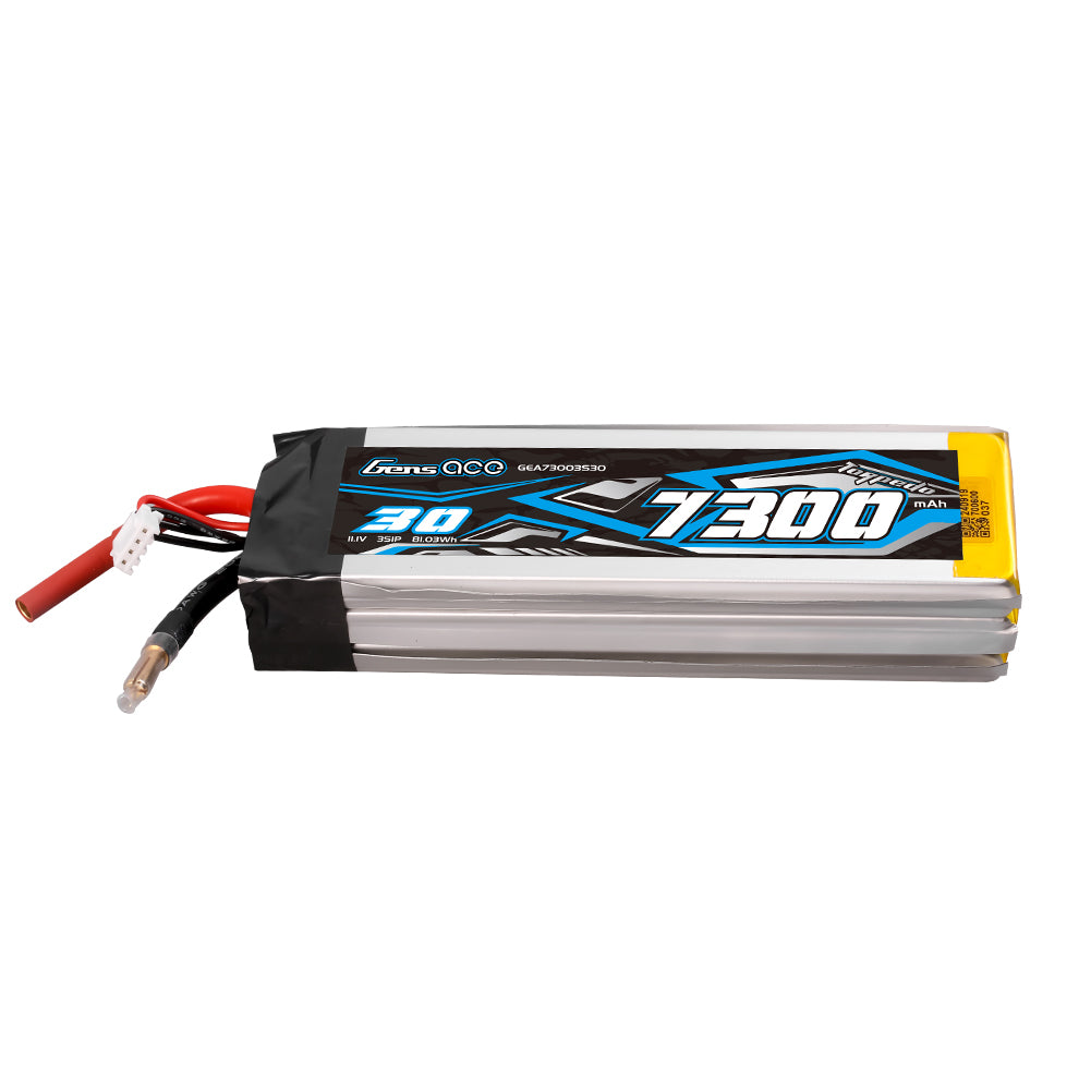 Gens Ace 30C 7300mAh 3S1P 11.1V  Lipo Battery with JST-XHR Plug (MINI-HYDRO)