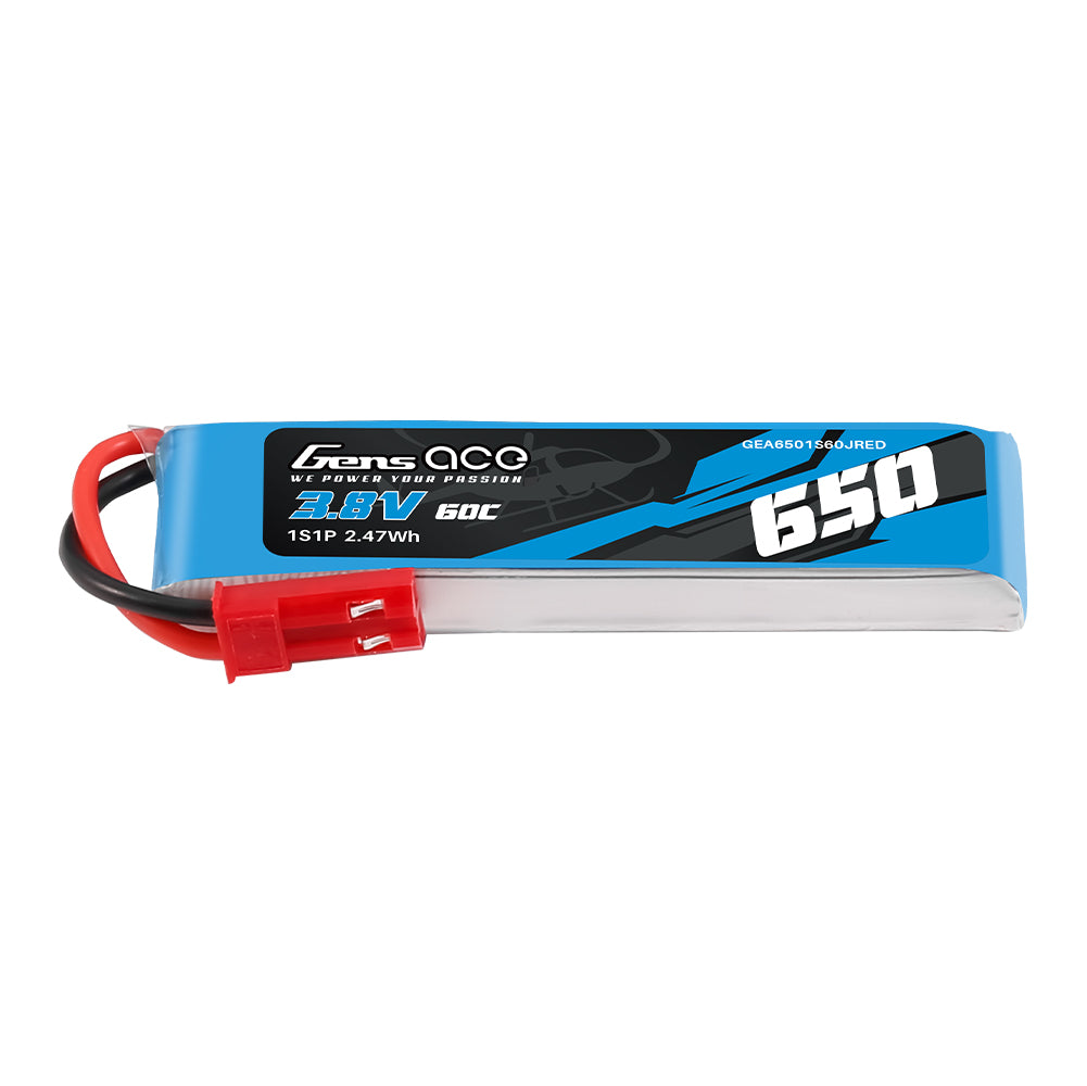 Gens Ace 650mAh 1S 3.8V 60C HV LIPO Battery with JST-SYP Plug