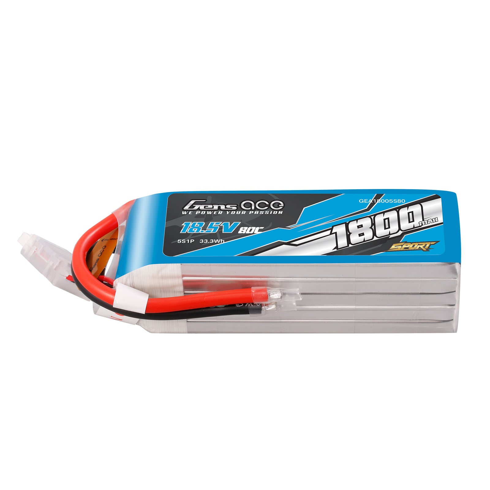 Gens ace 1800mAh 5S 18.5V 80C Lipo Battery （ F5B )