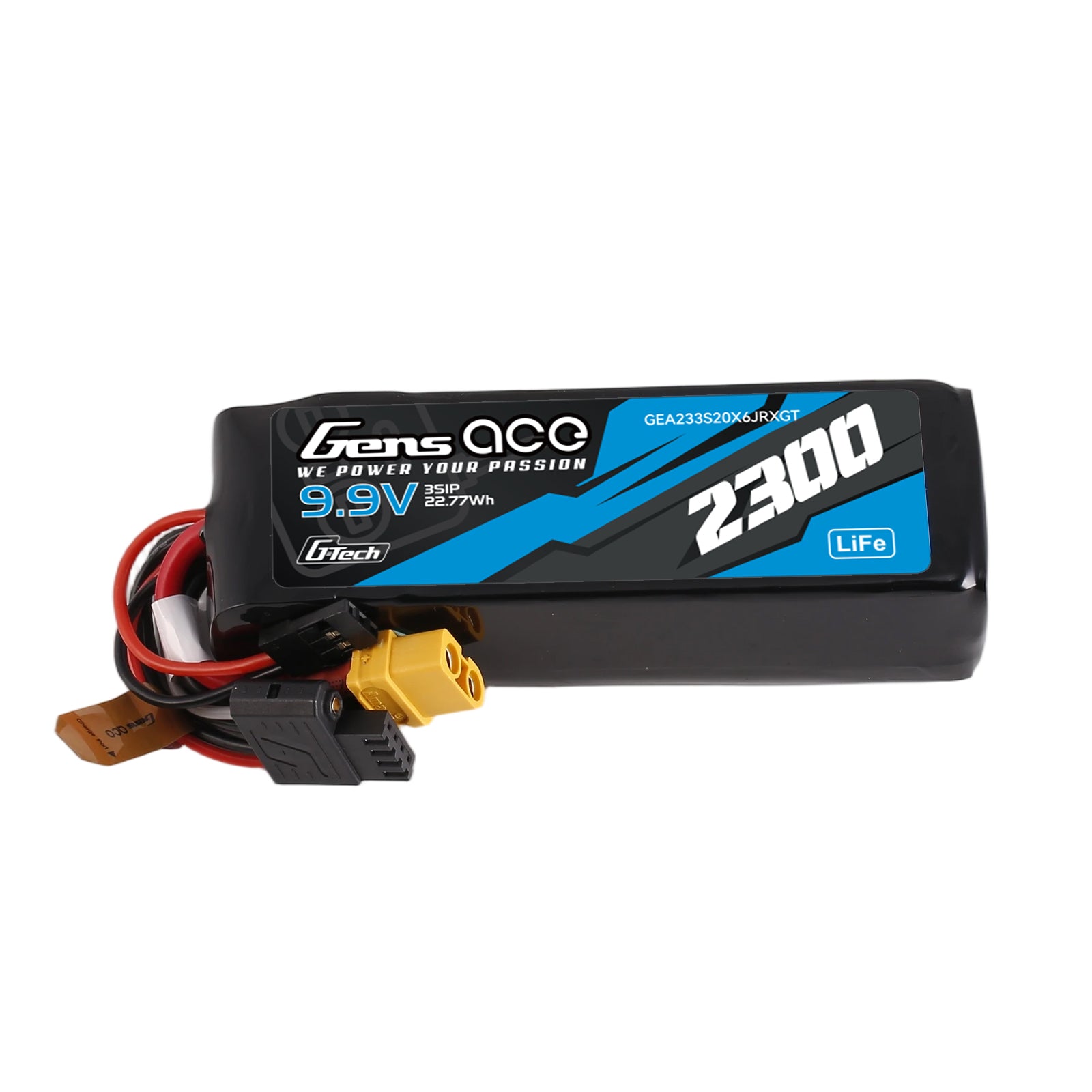 Gens ace Mini G-Tech 2300mAh 9.9V 3S 20C Li-Fe Battery with XT60 for Receiver