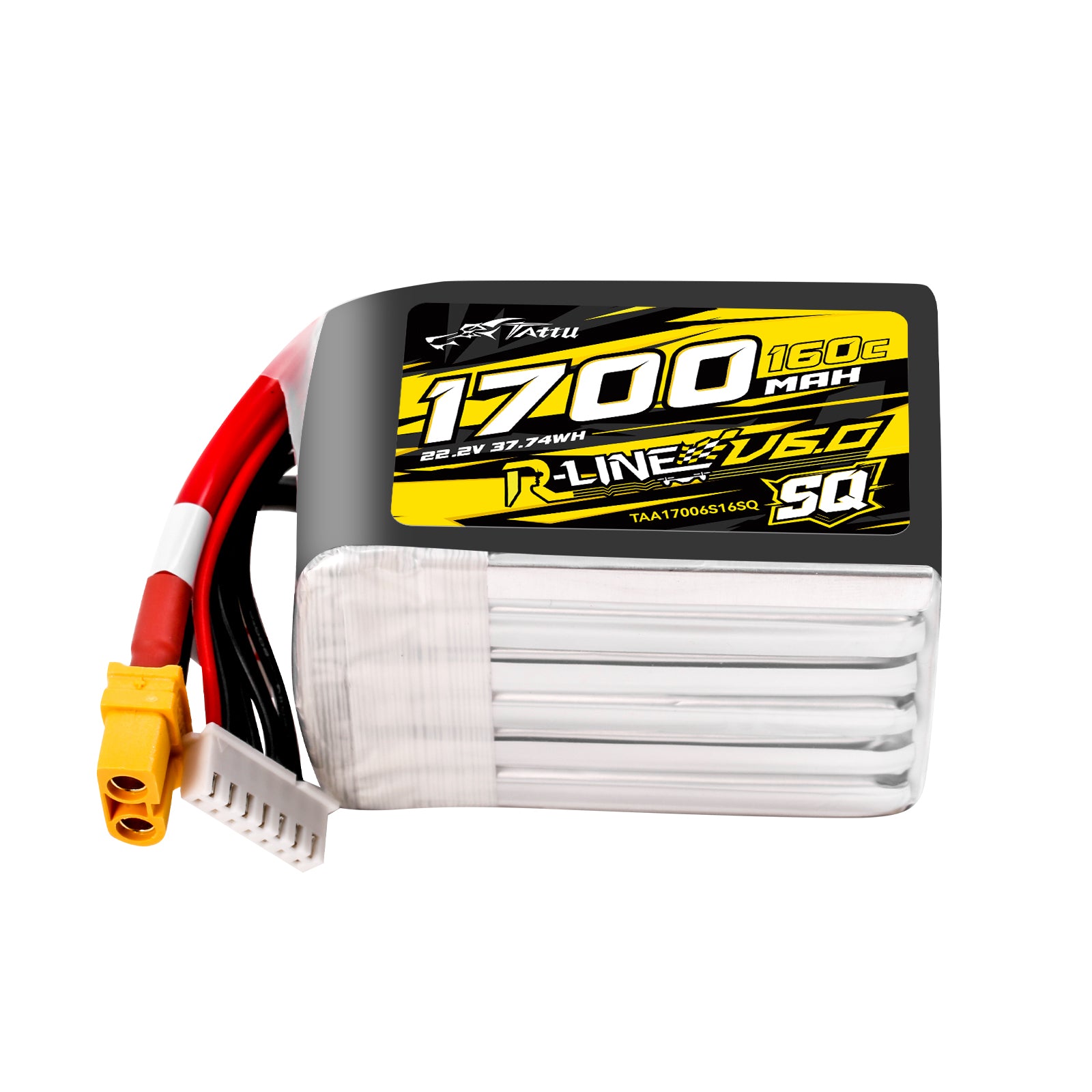 Tattu R-Line 1700mAh 160C 22.2V 6S1P Lipo Battery Pack with XT60 Plug [SQ]