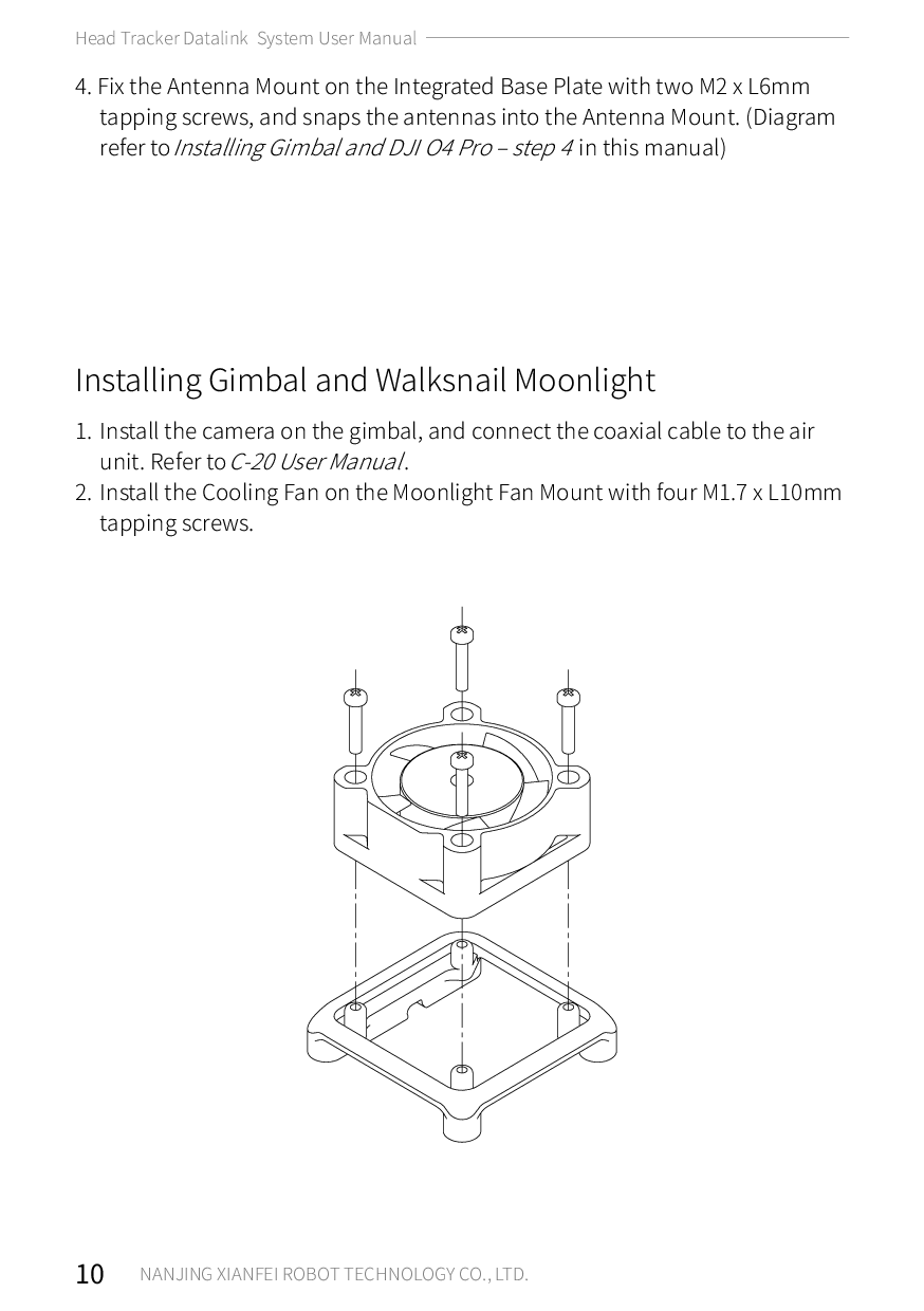 XF Headtracker datalink system user manual – puslapis 16