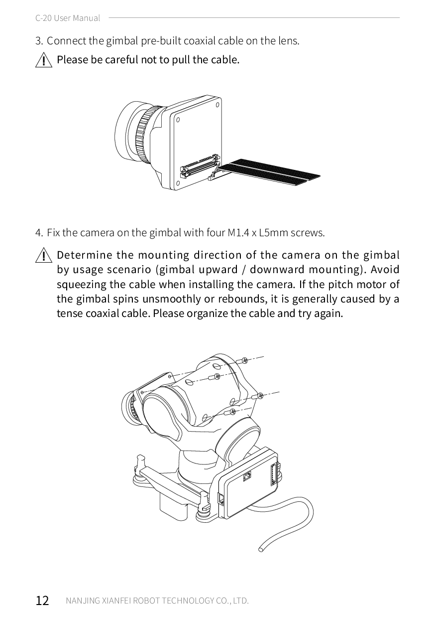 C-20T 3-Axis FPV Gimbal User Manual XF(A5) V1.4 – puslapis 18