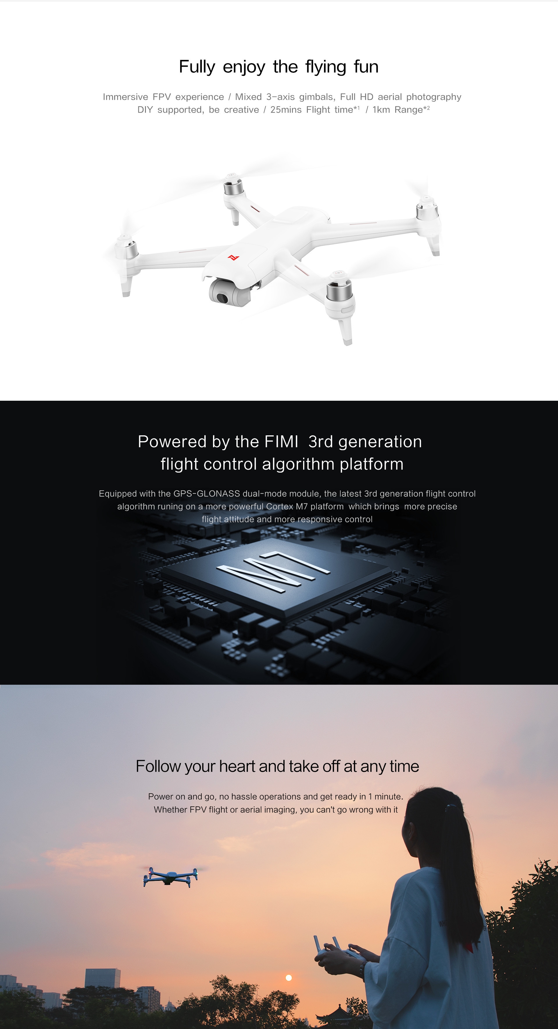 11% OFF for Xiaomi FIMI A3 5.8G 1KM FPV With 2-axis Gimbal 1080P Camera GPS RC Drone Quadcopter RTF