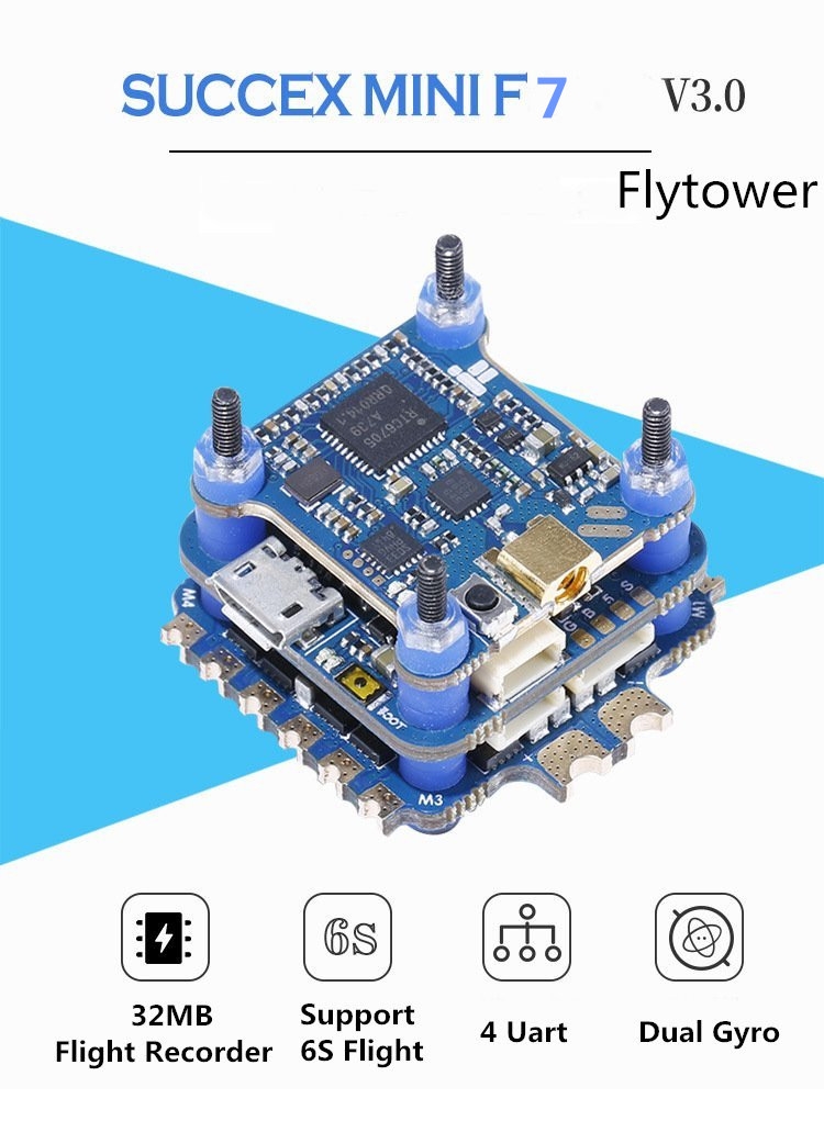 iFlight SucceX mini F7 TwinG V3 F722 Flight Controller & 35A 2-6S DSHOT1200 ESC & pit/25/100/200/500 VTX - FC&ESC