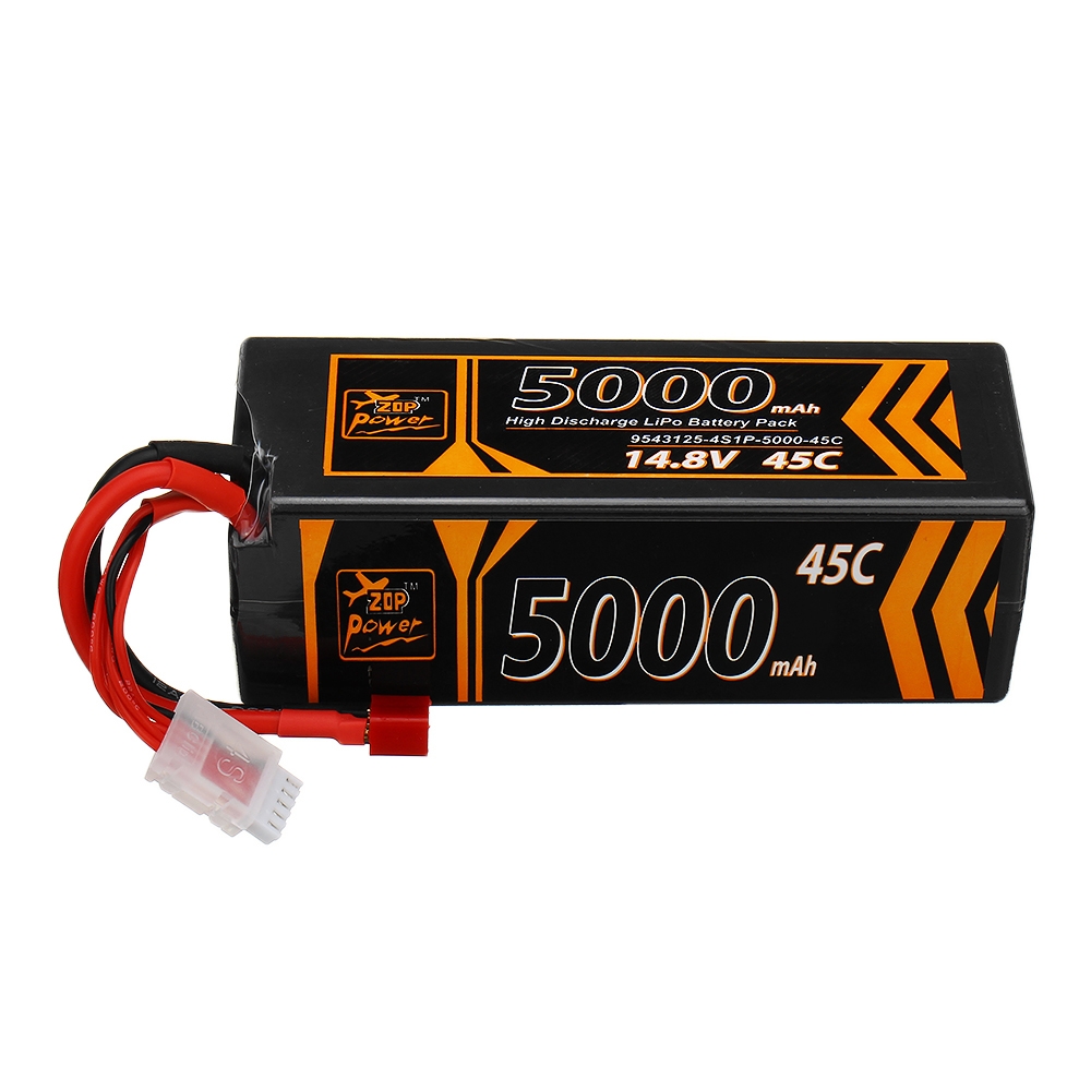 ZOP Power 14.8V 5000mAh 45C 4S Lipo Battery T Plug for RC Airplane Quadcopter