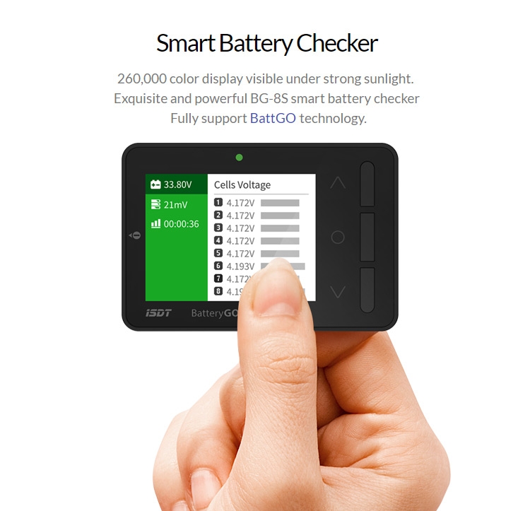 15%OFF for ISDT BattGo BG-8S Smart Battery Checker