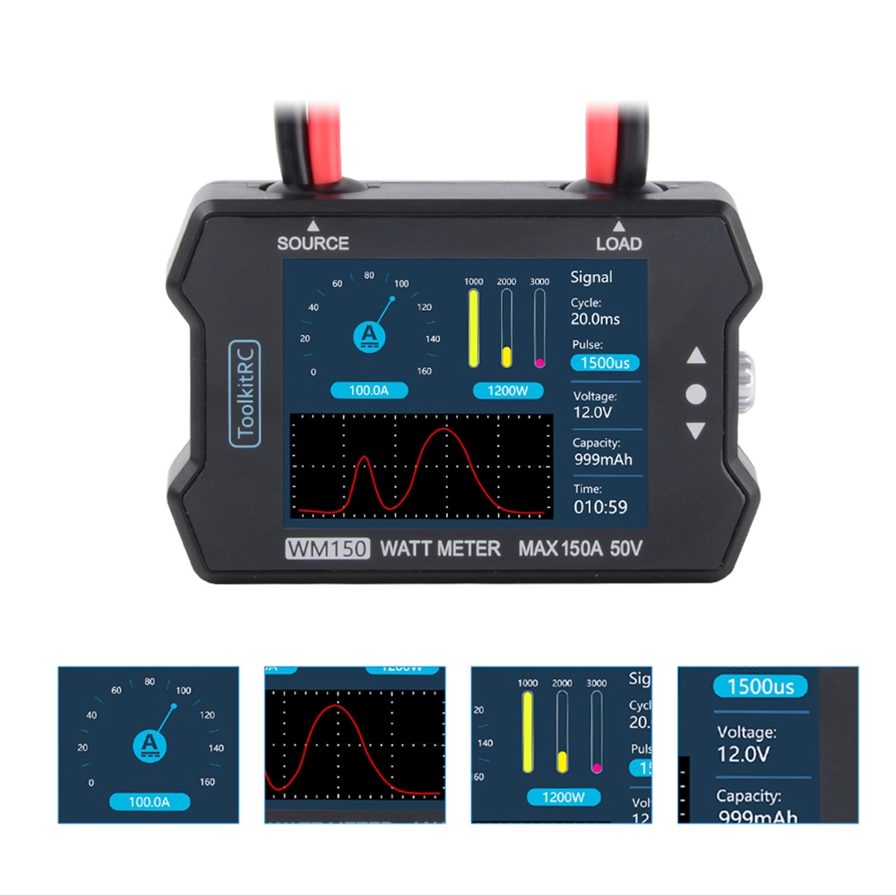 $26.12 For ToolkitRC WM150 150A 50V LCD Display Watt Meter Power Analyzer