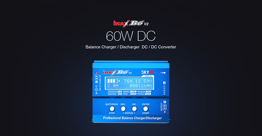 15% OFF for SKYRC iMAX B6 V2 60W 6A DC Charger Discharger