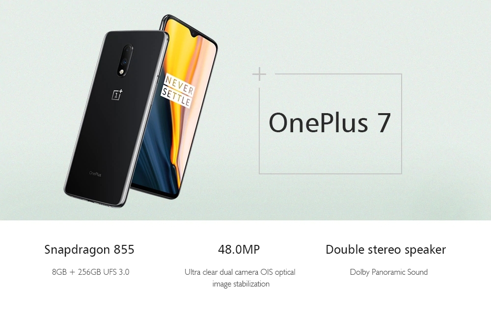 OnePlus 7 Global Rom 6.41 Inch FHD+ AMOLED Waterdrop Display 60Hz NFC 3700mAh 48MP Rear Camera 8GB 256GB UFS 3.0 Snapdragon 855 Octa Core 4G Smartphone