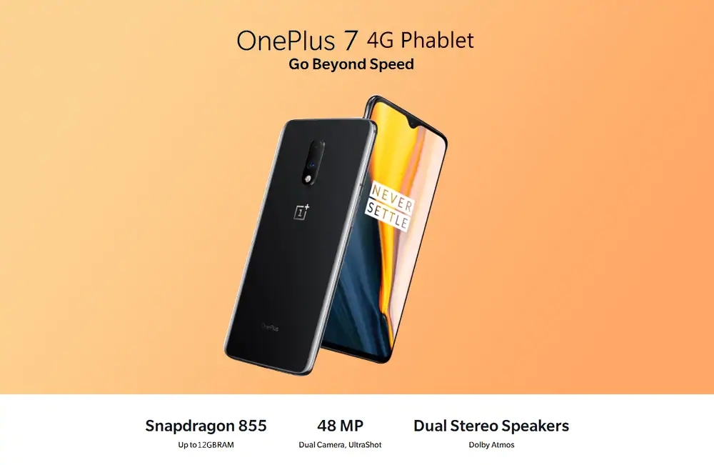 OnePlus 7 Global Rom 6.41 Inch FHD+ AMOLED Waterdrop Display 60Hz NFC 3700mAh 48MP Rear Camera 12GB 256GB Snapdragon 855 Octa Core UFS 3.0 4G Smartphone