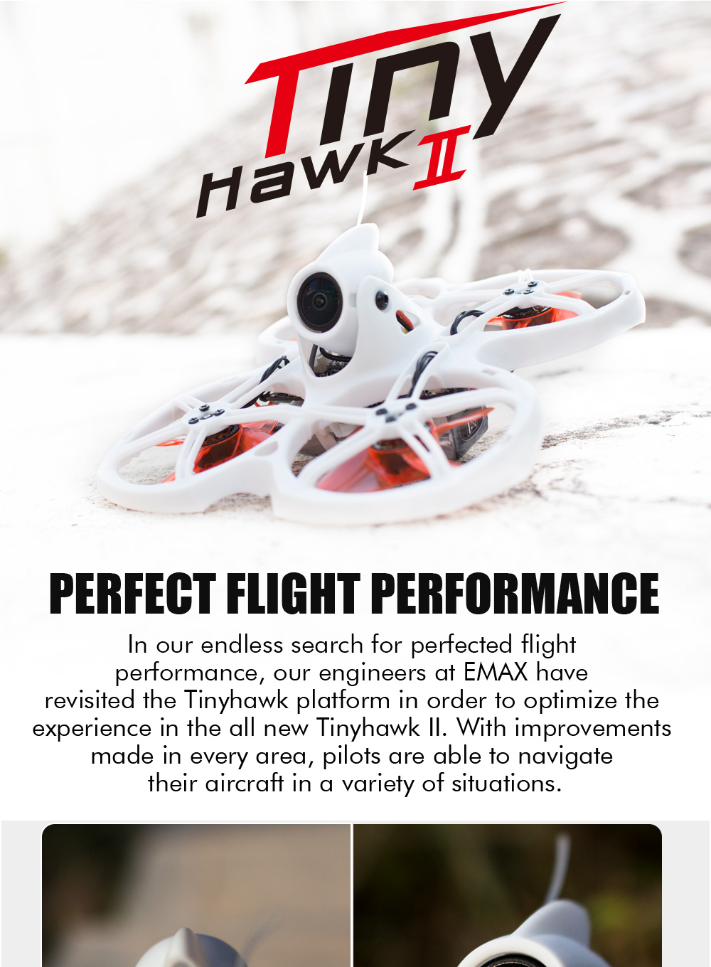 15% OFF for EMAX Tinyhawk II 75mm 1-2S Whoop FPV Racing Drone RTF FrSky D8 Runcam Nano2 Cam 25/100/200mw VTX 5A Blheli_S ESC