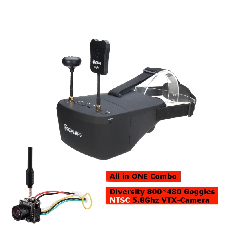 $10 OFF for Eachine EV800D 5 Inch 800*480 FPV Goggles + TX06 NTSC 700TVL Mini FPV VTX-Camera All in ONE Combo